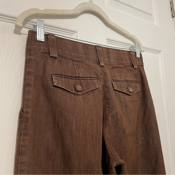 Y2K VINTAGE Lee Platinum Label No-Gap Waistband Brown Wide Leg Jeans - Picture 5 of 6